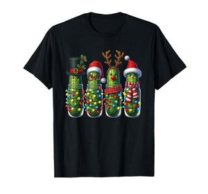 Funny Christmas Pickle Lights Cactus Family Holiday Humor T-Shirt
