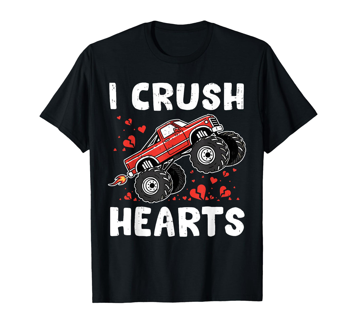 Funny Boys Valentines Monster Truck Tee Kids Toddlers Teens T-Shirt