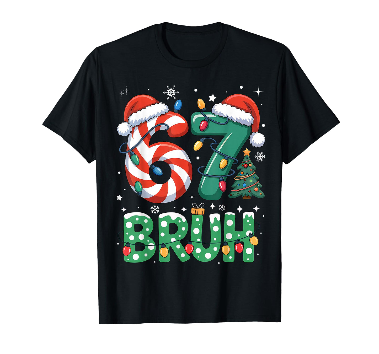 Bruh 67 Six Seven 6 7 Meme Christmas Funny Boy Girl Kids T-Shirt