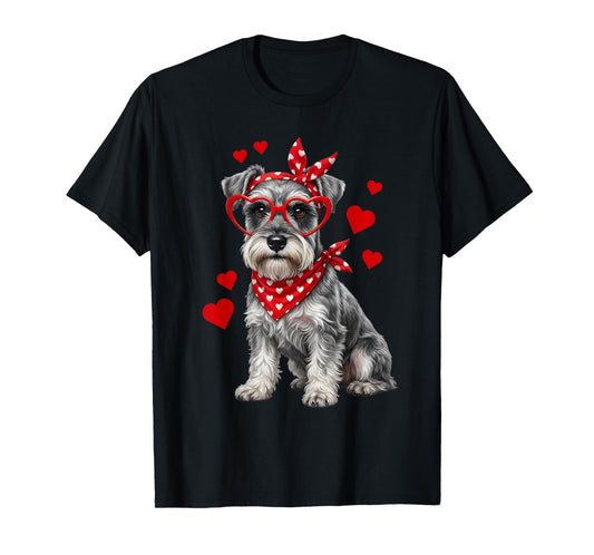 Miniature Schnauzer Valentines Day Dog Lover Heart T-Shirt