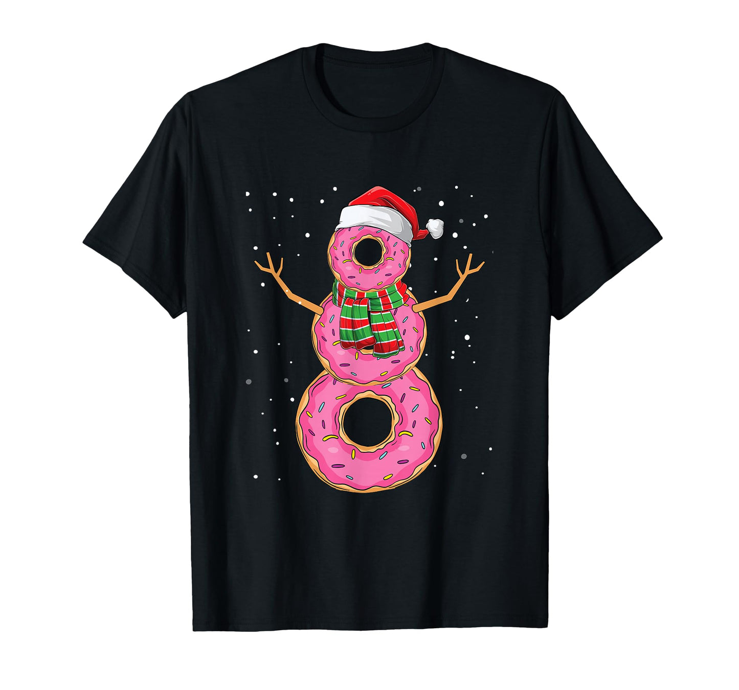 Snowman Donut Lover Xmas Baking Funny Doughnut Christmas T-Shirt