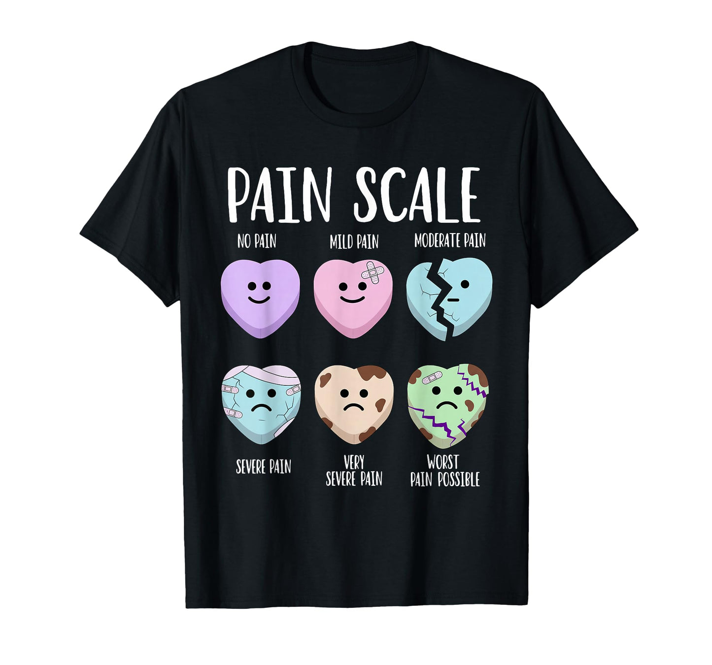 Pain Scale Heart Pain Assessment Nurse Triage Valentines Day T-Shirt