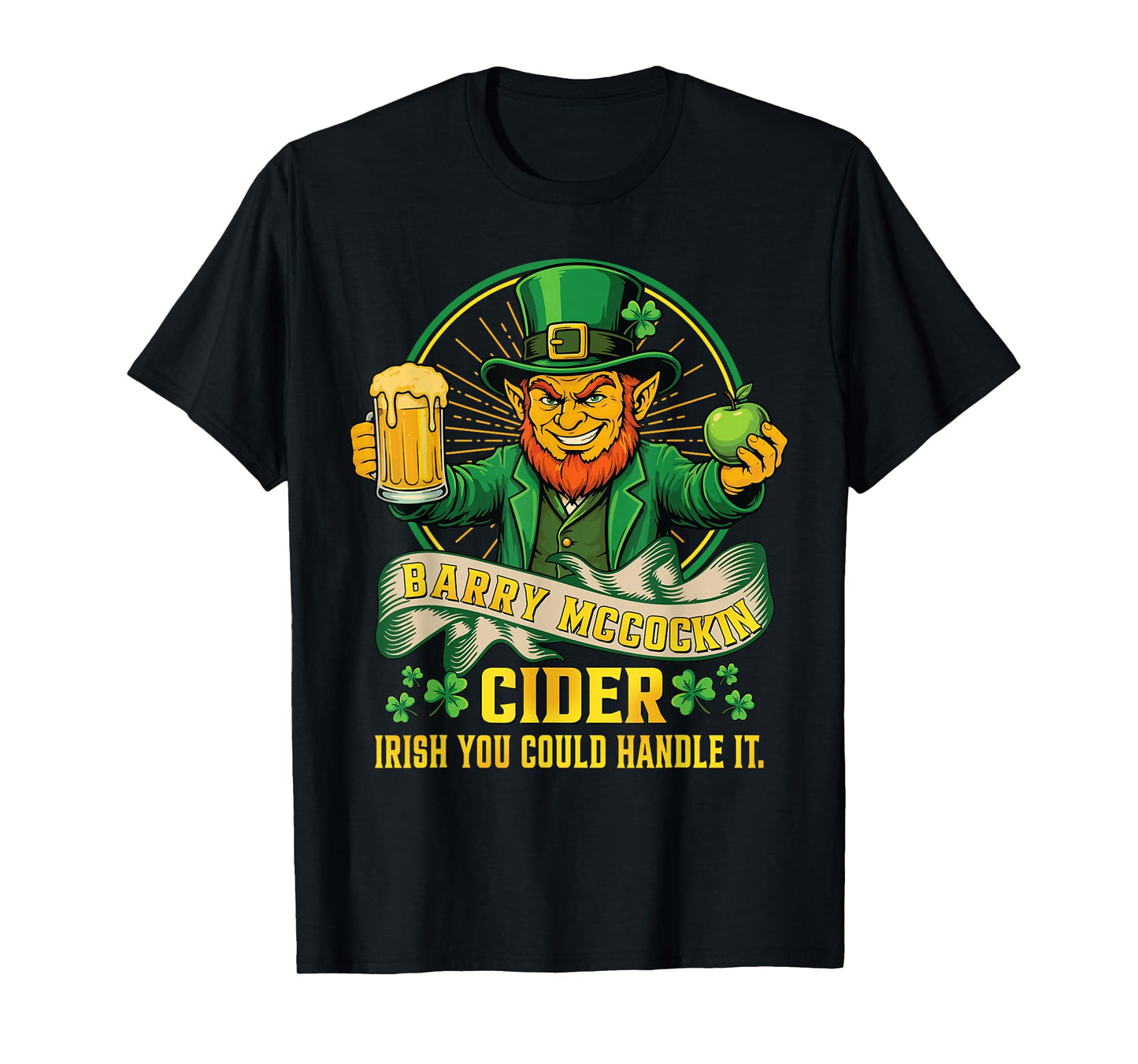 Vintage Barry Maccockin Cider Funny St Patrick's Day T-Shirt
