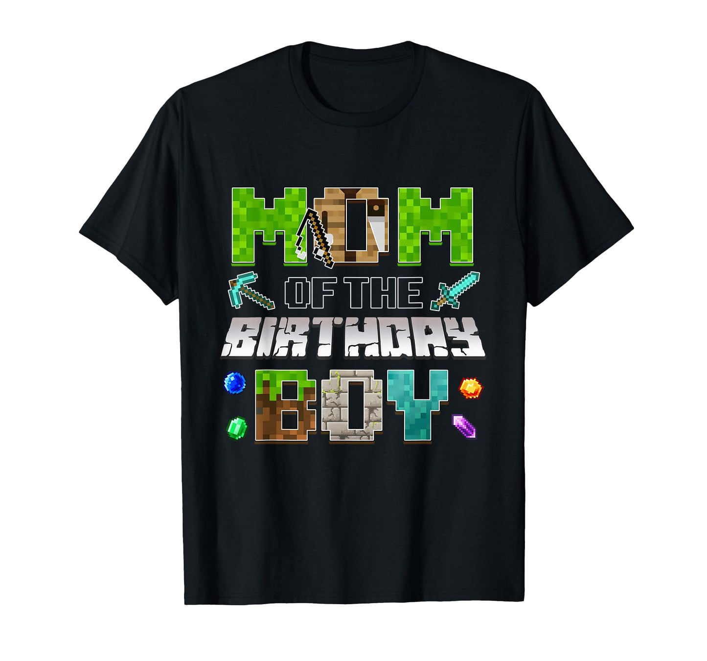 Mom of The Birthday Boy Funny Gaming Birthday Pixel Party T-Shirt