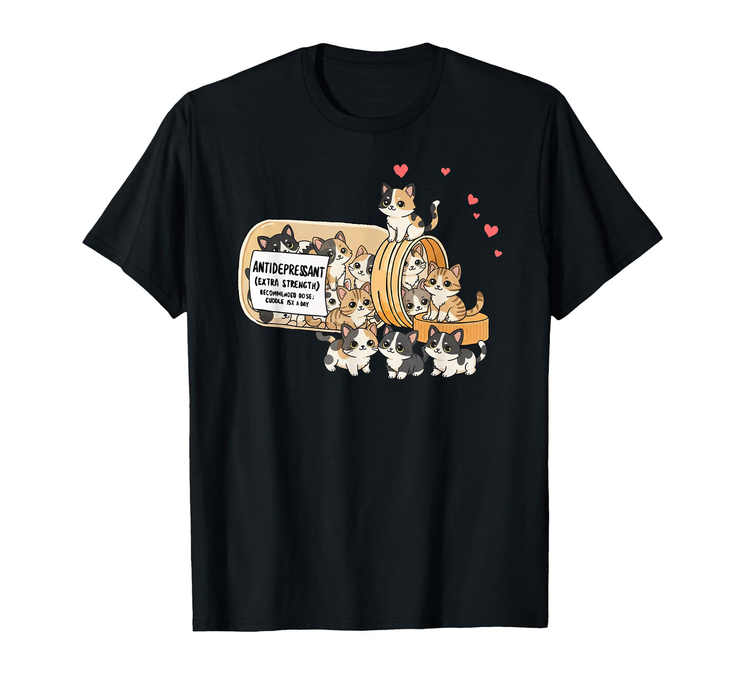 Funny Cat Anti Depressant Mom Dad Kids T-Shirt