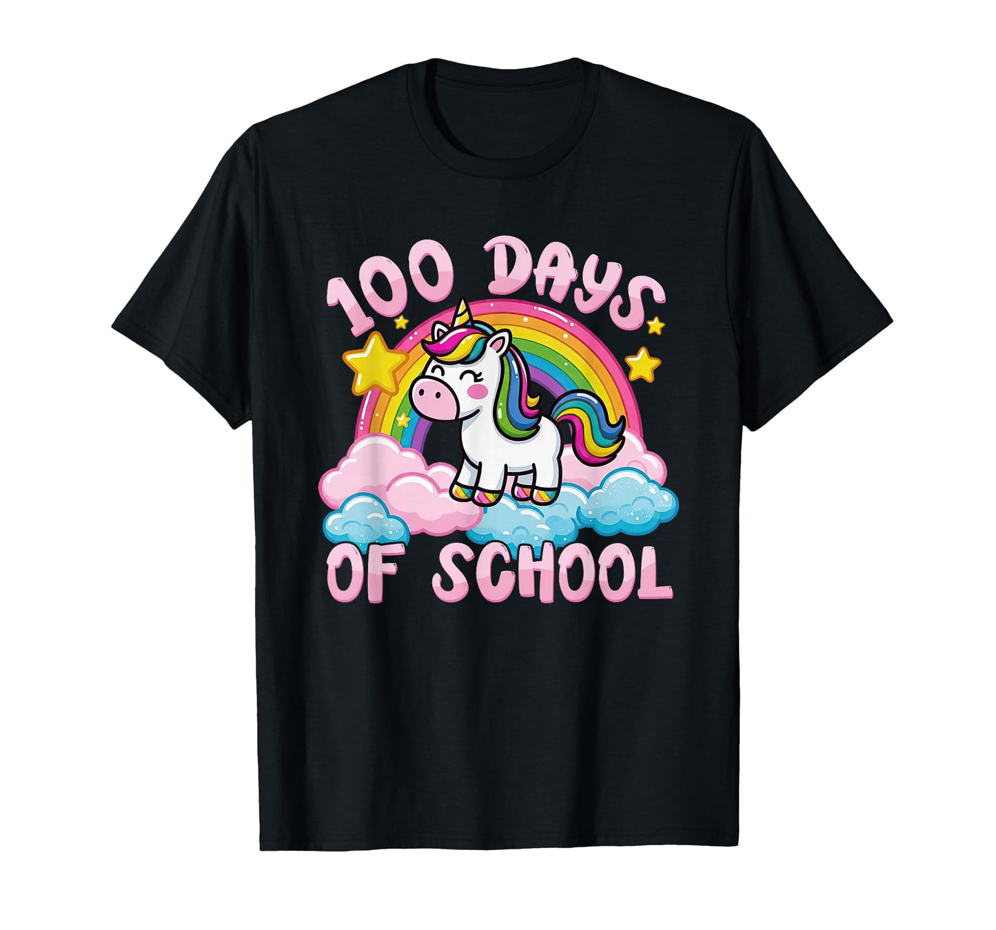 100 Days of School Unicorn Rainbow 100th Day Girls Kids T-Shirt
