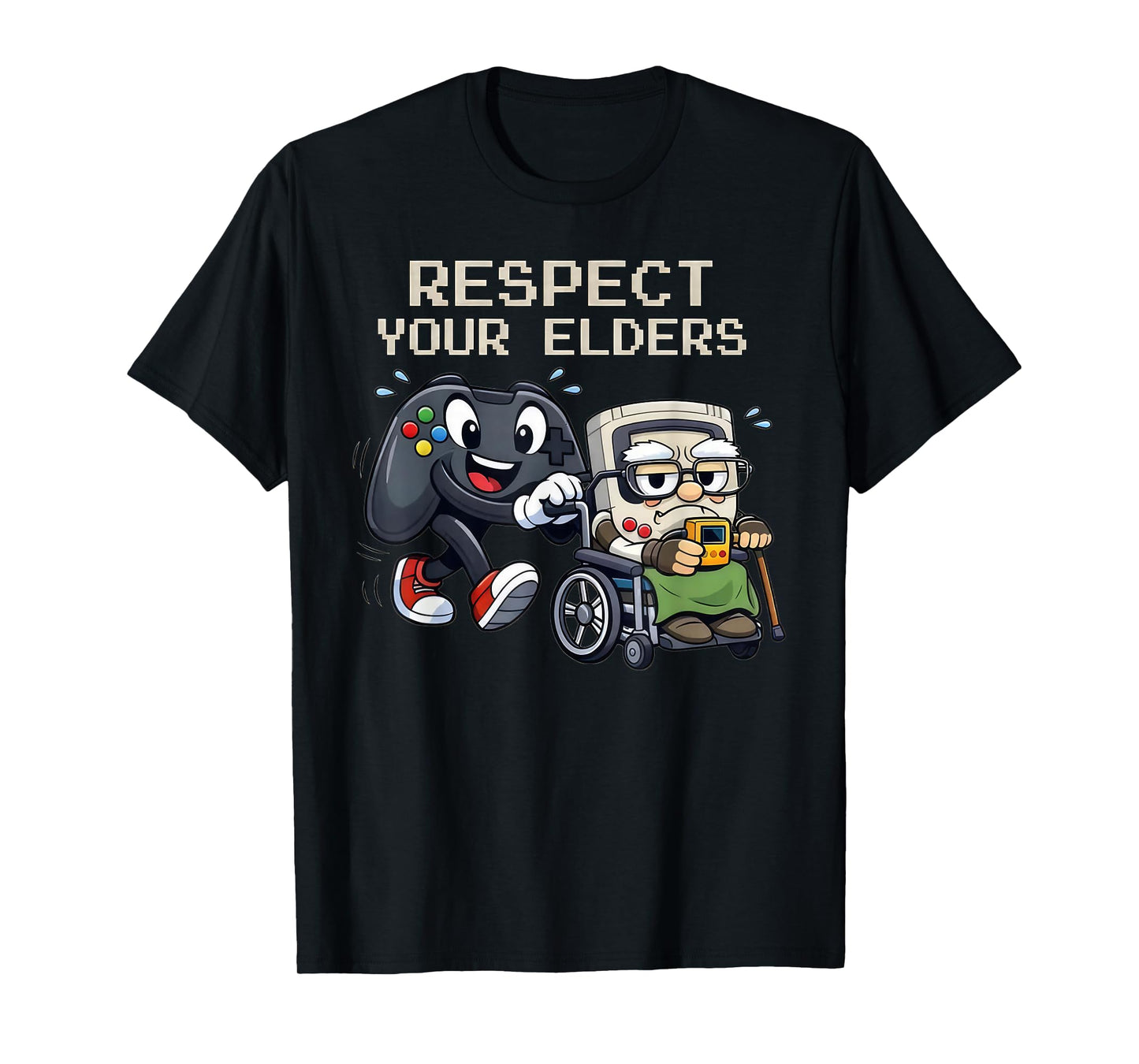 Respect Your Elders Gaming Control Retro Funny Gamer T-Shirt