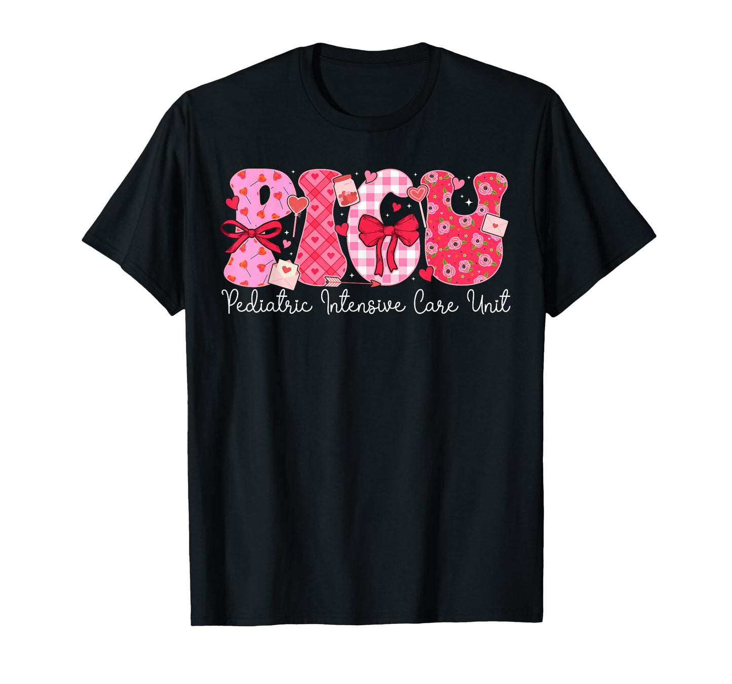 PICU Valentine Pediatric Intensive Care Unit Valentines Day T-Shirt