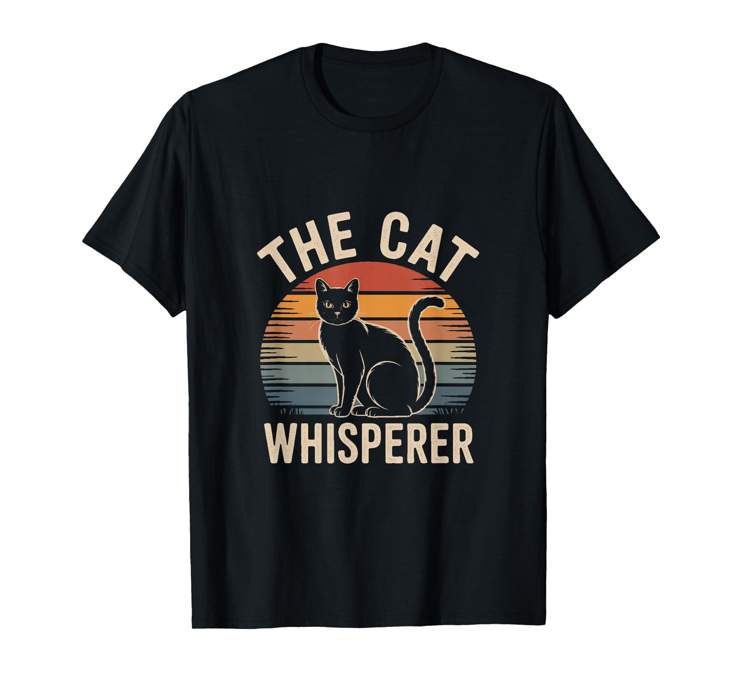 The Cat Whisperer Retro Black Cat Lover T-Shirt
