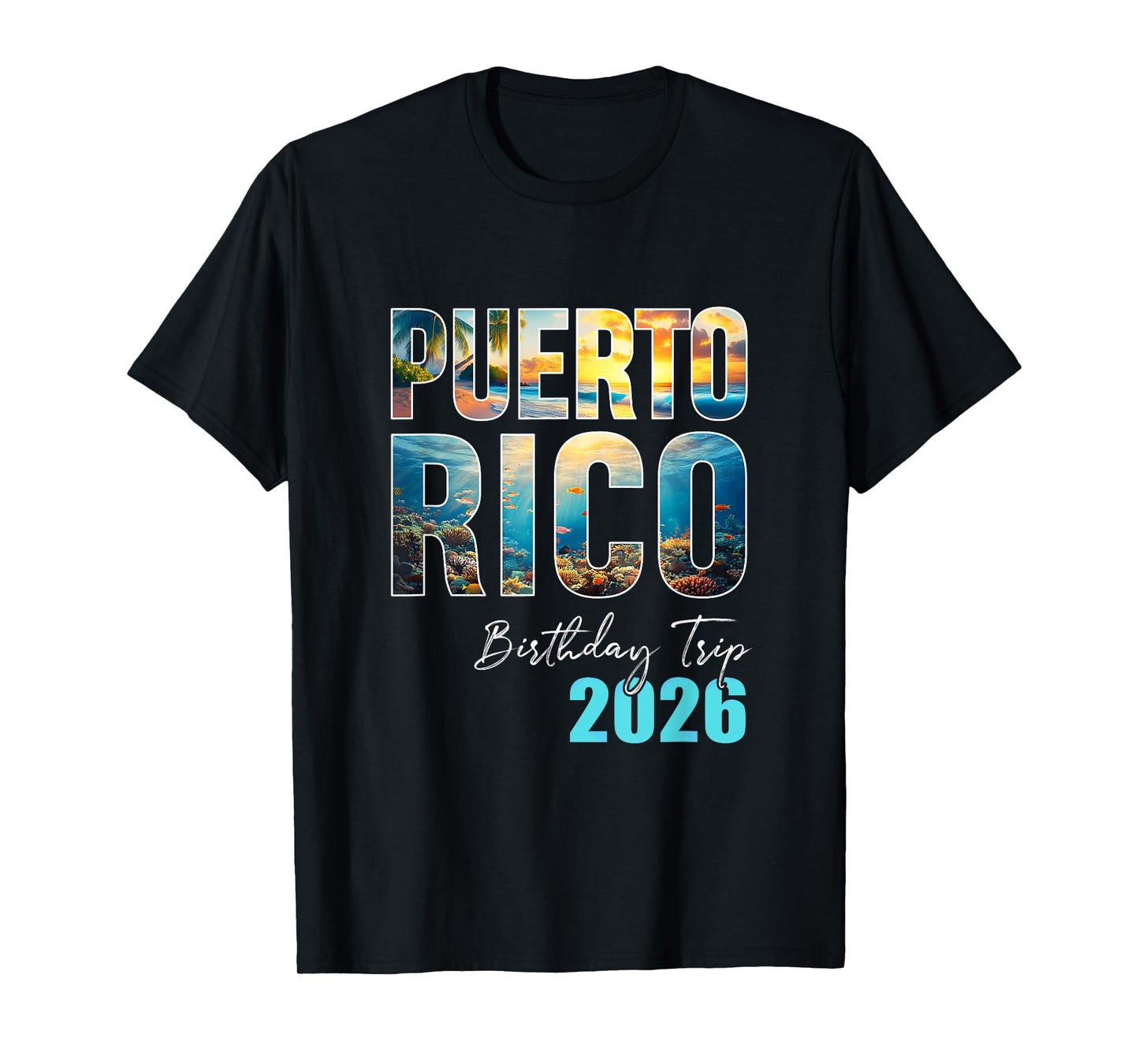 Puerto Rico Birthday Trip 2026 Vacation Party Crew Cruise T-Shirt