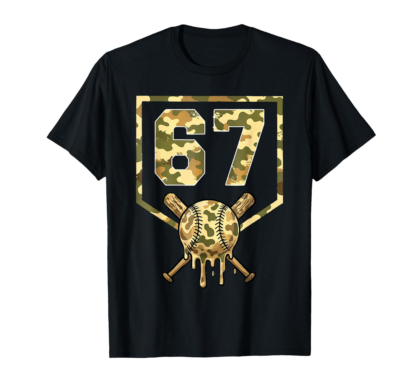 Baseball 67 Drip Boys Ice Cream Dripping Six Seven Camo Kids T-Shirt