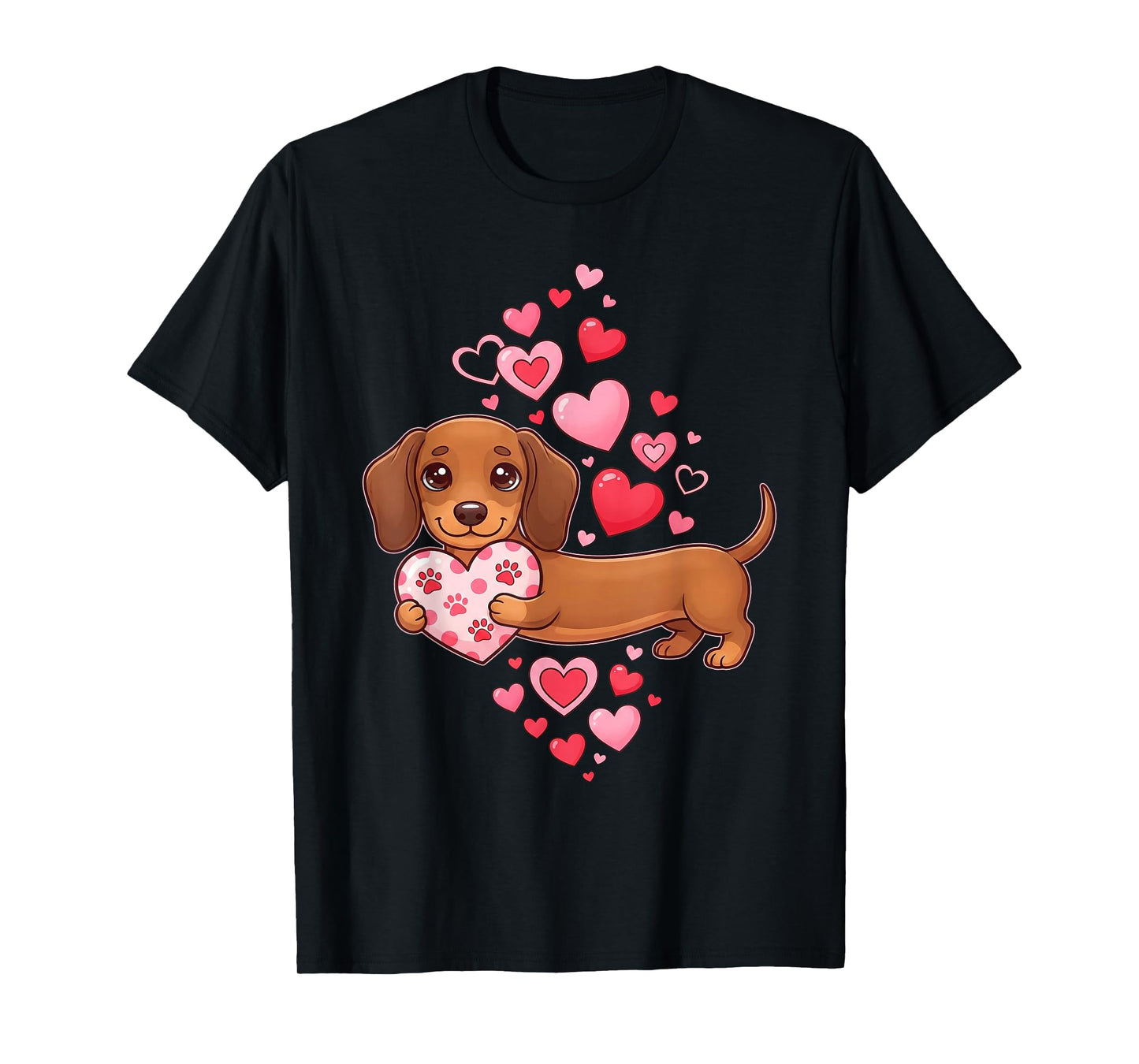 Cute Dachshund Valentine Heart Funny Dachshund Puppy Owner T-Shirt