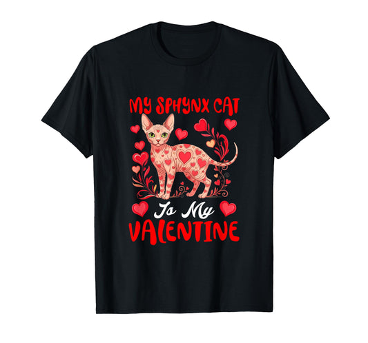 My Sphynx Cat is My Valentine Matching Dog Owner Kids T-Shirt