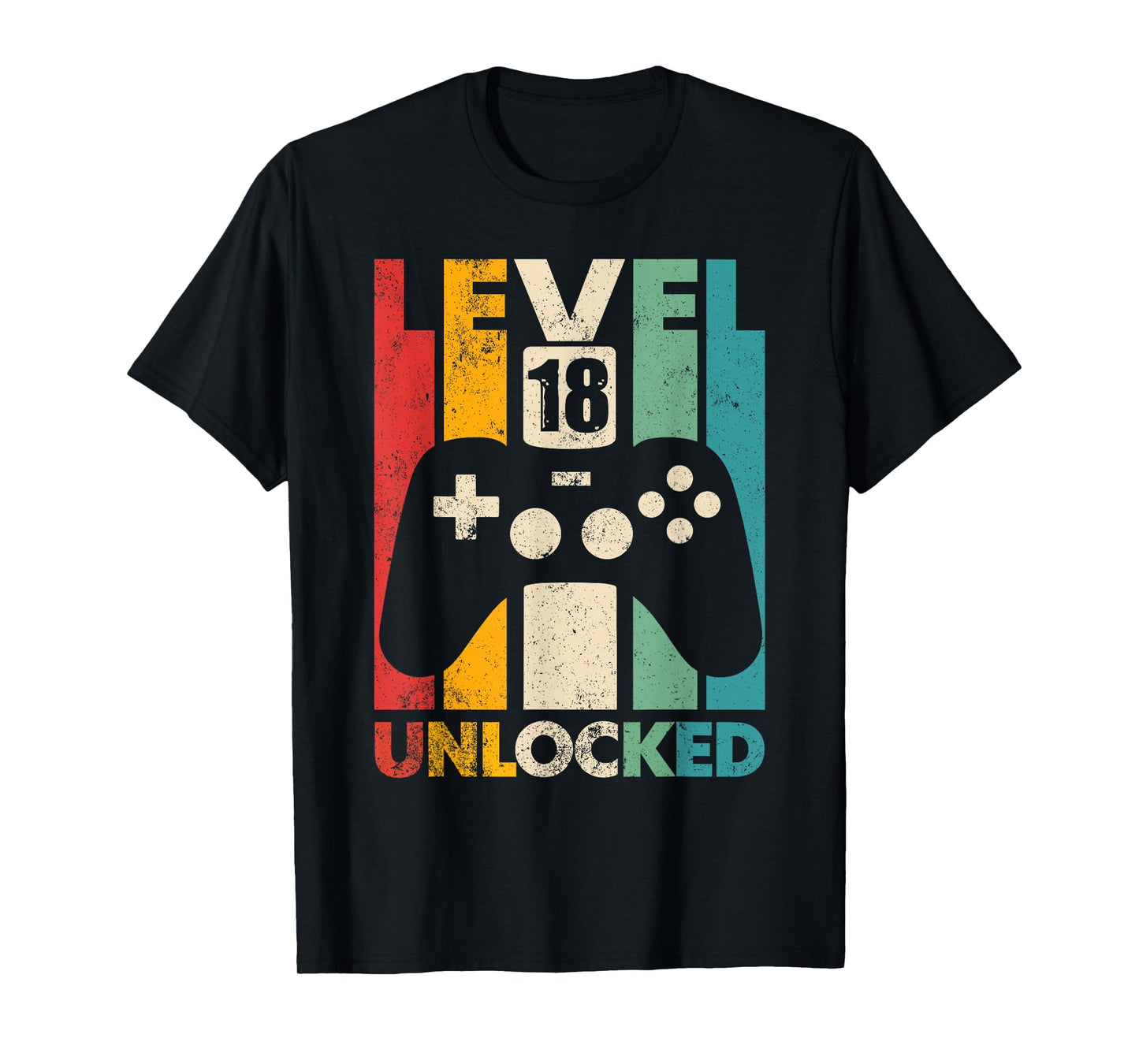 Level 18 Unlocked 18th Birthday Video Game Retro Vintage 18 T-Shirt