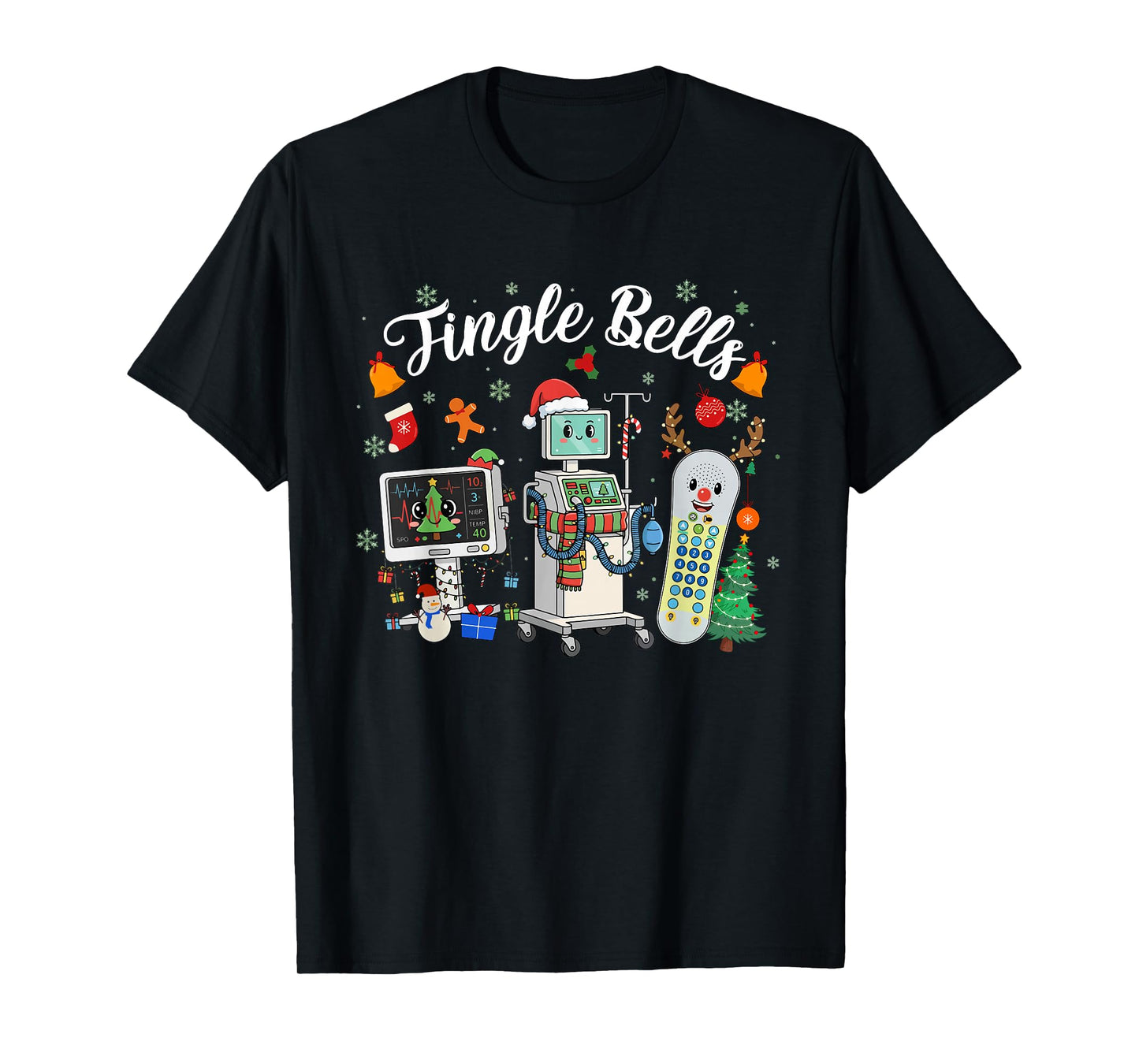 Jingle Bells ER Nurse Funny Christmas Tech Nursing T-Shirt