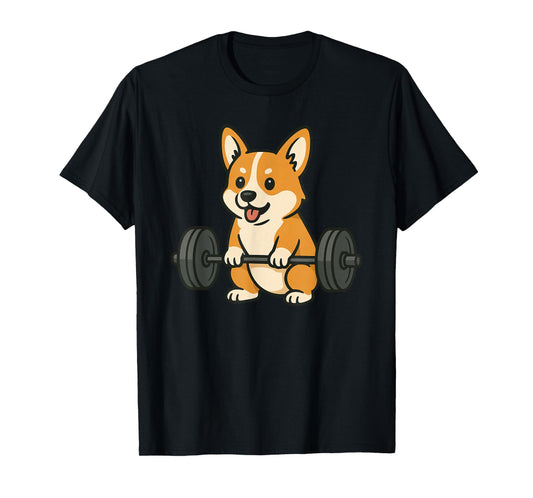 Corgi Dog Powerlifting Weightlifting Gym Workout T-Shirt