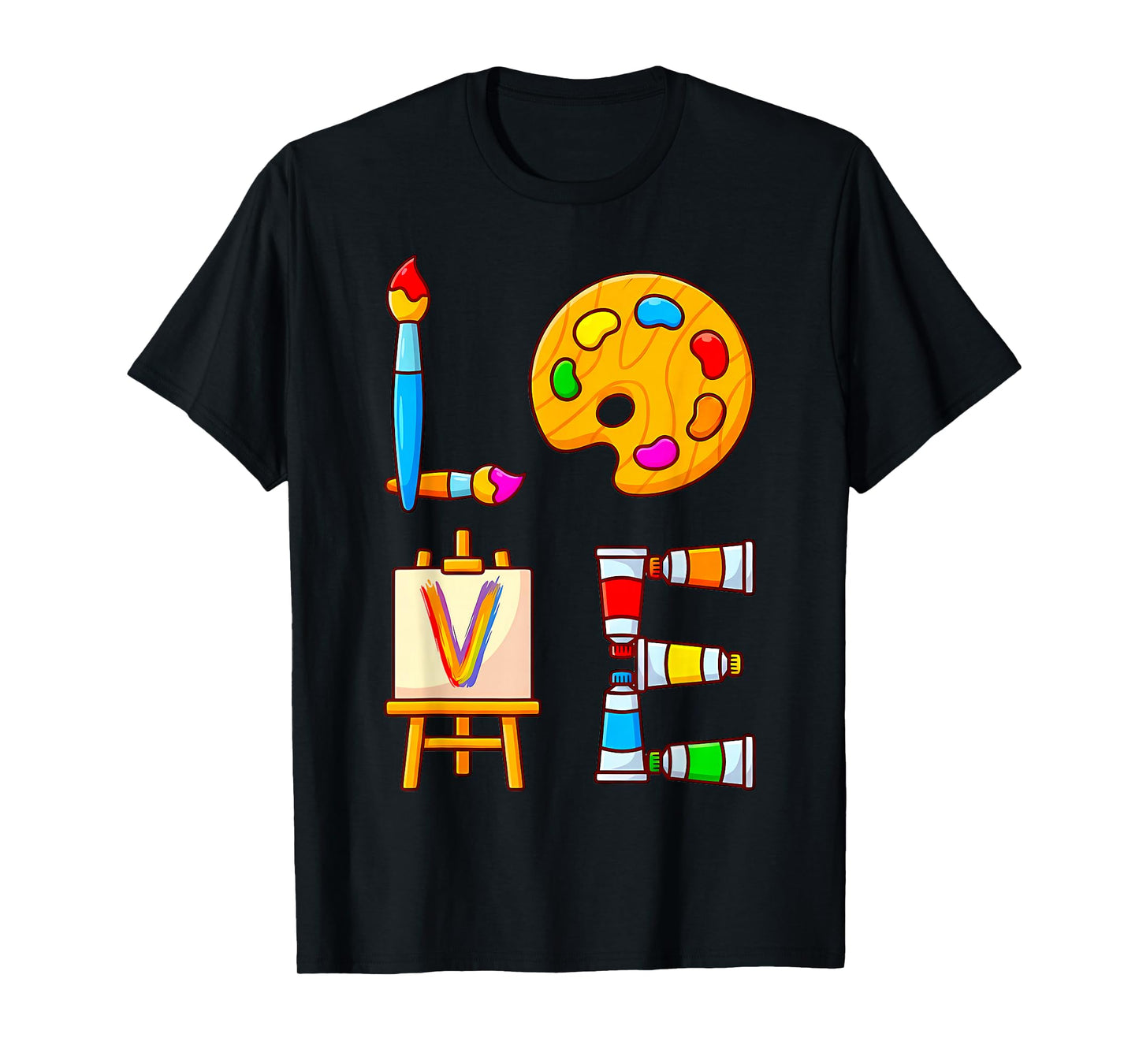 Art Teacher Valentine's Day Artist Love Paintbrush T-Shirt