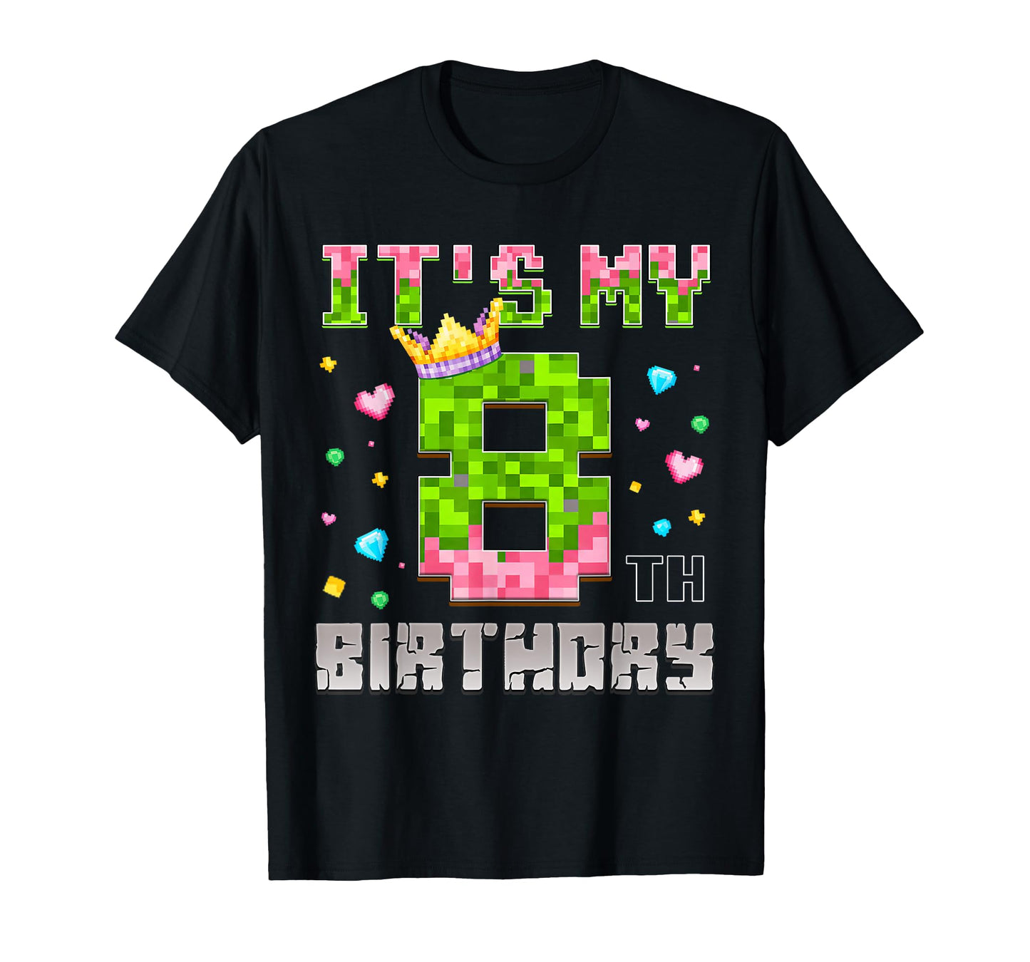 Birthday Girl Shirt It's My 8th Birthday Video Game Pixel T-Shirt