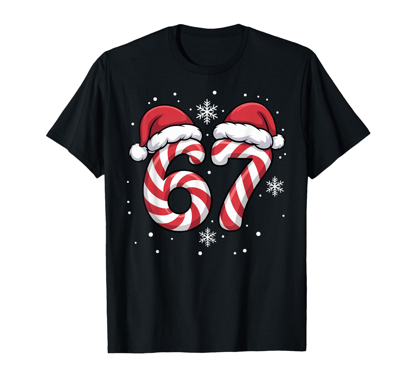 Viral 67 Candy Canes Santa Funny Holiday Kids Humor T-Shirt