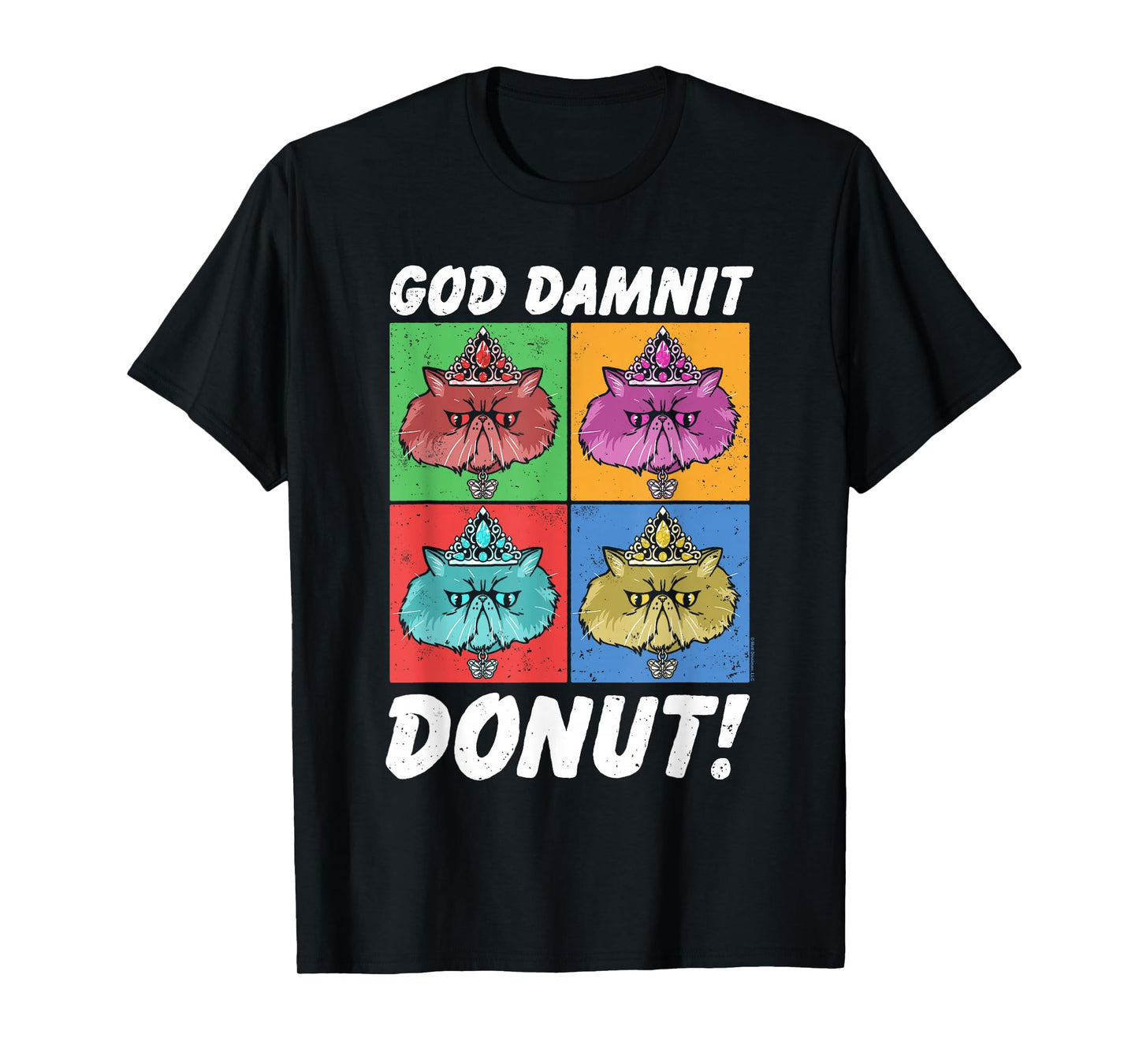God Damnit Donut Cat Pop Art Book T-Shirt