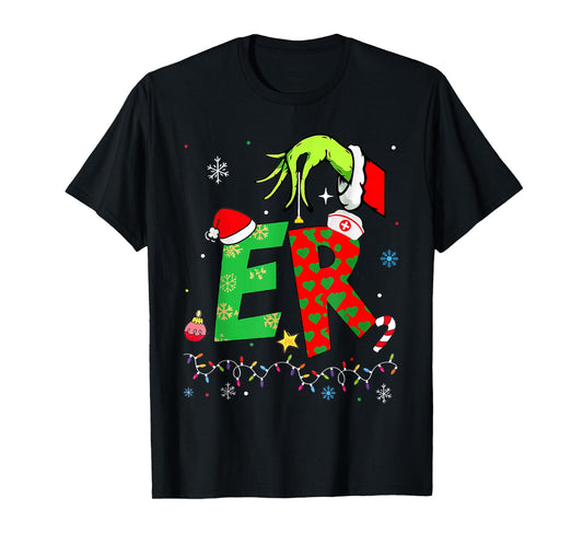 Emergency Department Xmas Holiday ER Nurse Christmas T-Shirt