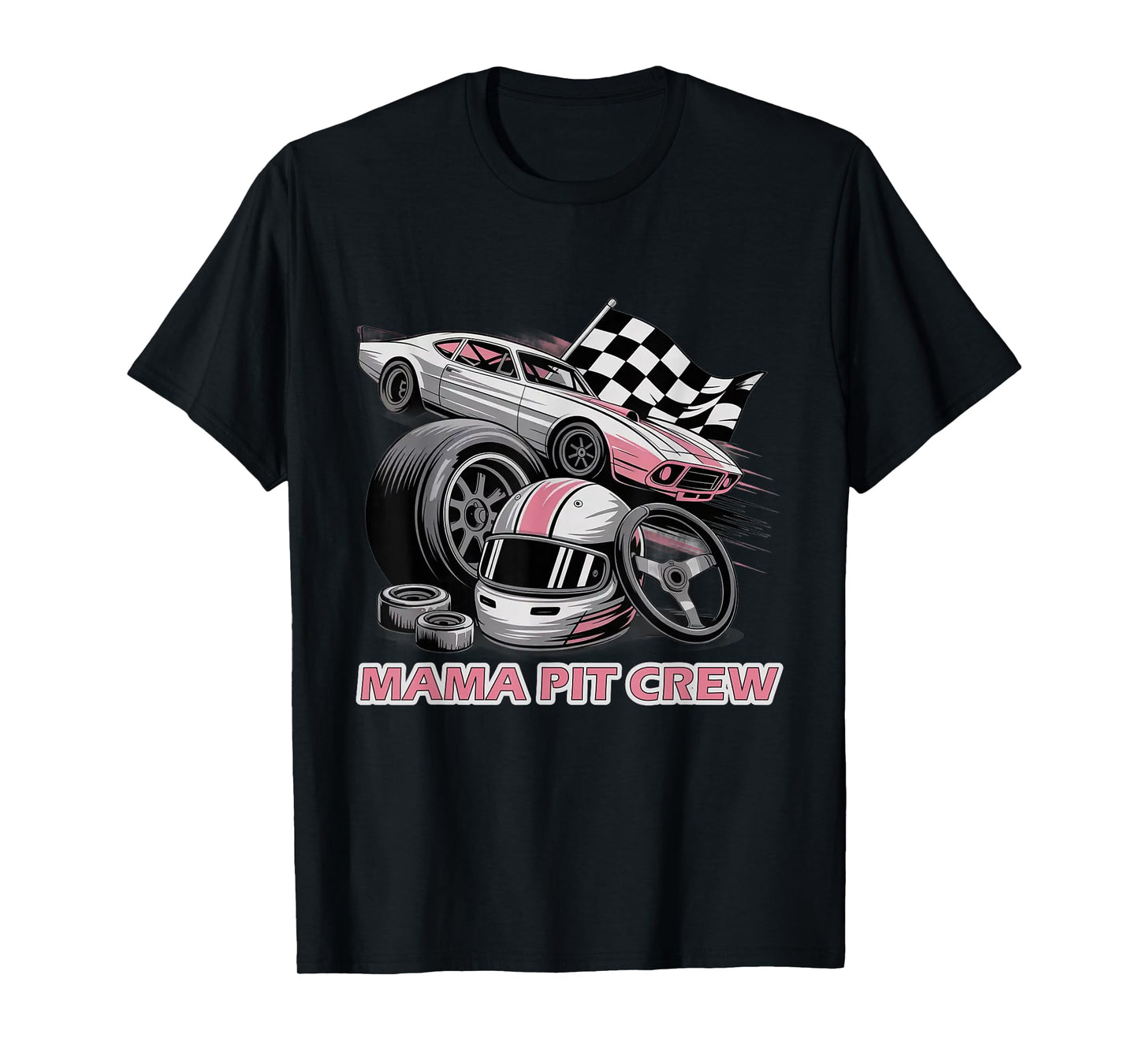 Mama Pit Crew Race Car Birthday Family Racing T-Shirt