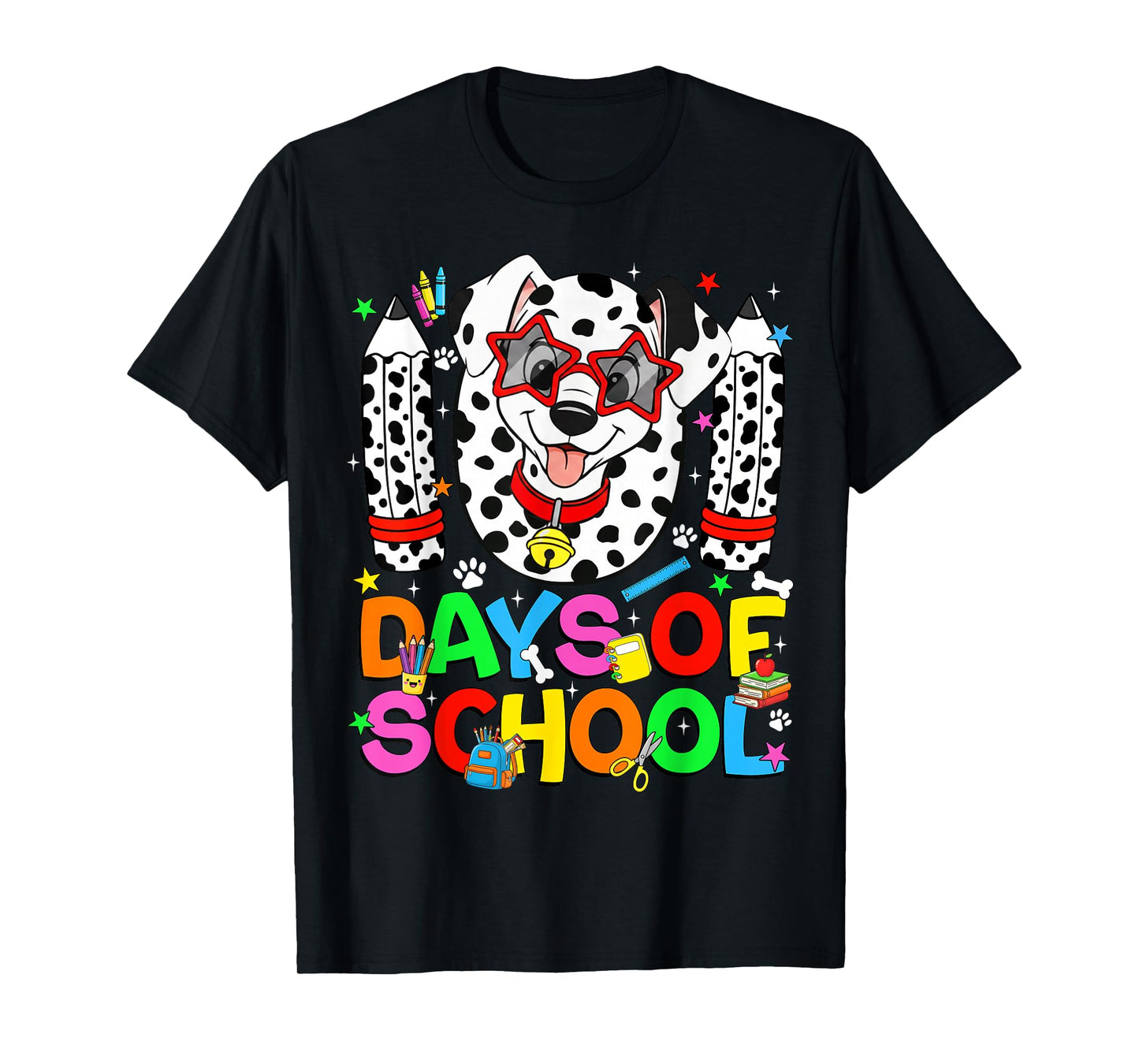 100 Days of School Dalmatian Dog Boy Kid 100th Day of School T-Shirt