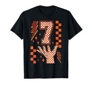 Number 7 Matching 67 Meme Checkered Halloween Costume Kids T-Shirt