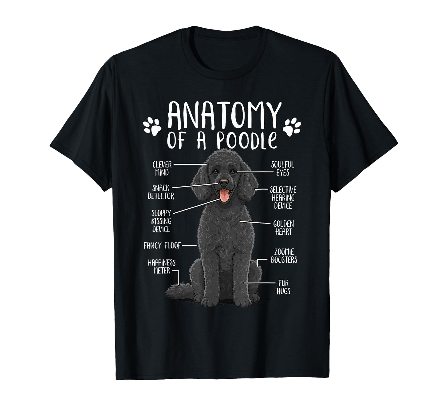 Funny Anatomy Poodle Dog Standard Poodle Owner Black Poodle T-Shirt