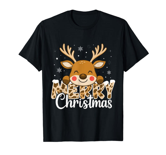 Retro Xmas Merry Christmas Reindeer Family Matching T-Shirt