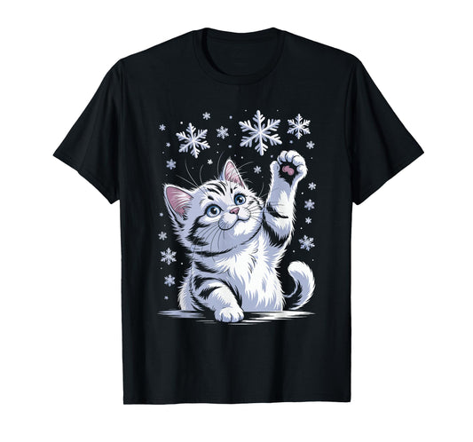 Christmas Cat Snowflakes Kitten Snow Catmas T-Shirt