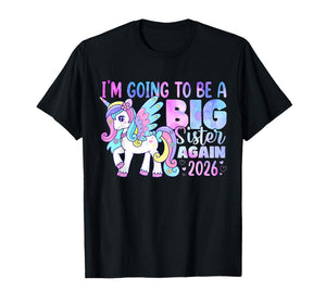 Promoted to Big Sister Est 2026 for Girls Unicorn Cute T-Shirt