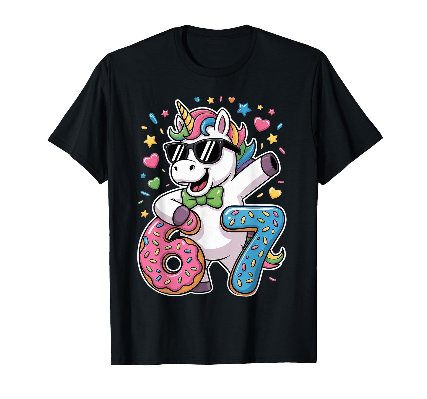 Cute Unicorn 67 Meme Six Seven Girls Kids Teens 6-7 T-Shirt
