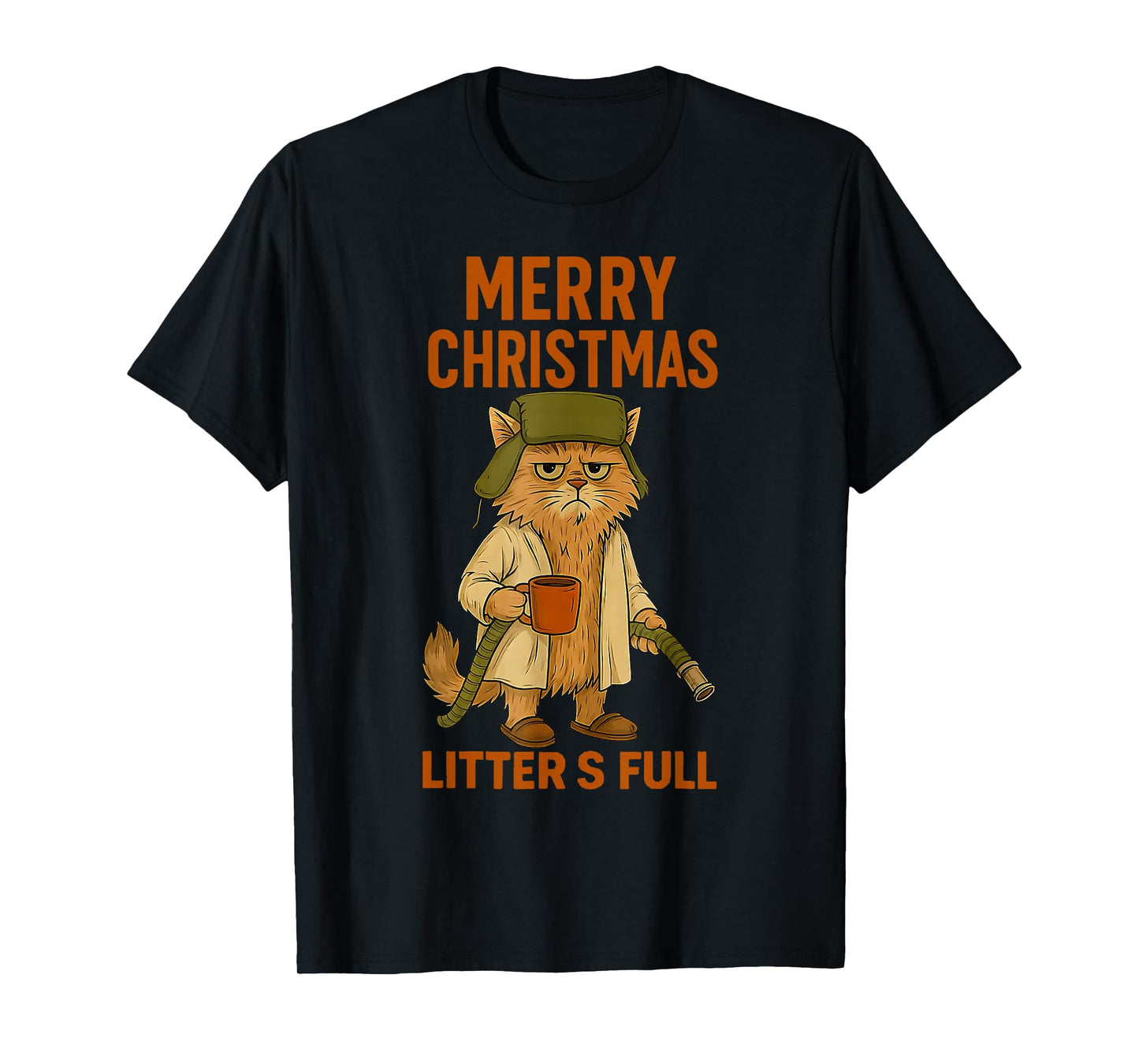 Litter's Full Merry Christmas Funny Cat Lovers Holidays Xmas T-Shirt