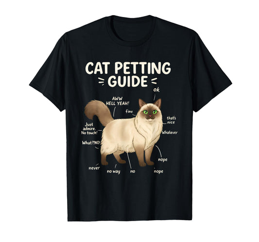 Ragdoll Cat Petting Guide Funny Cat Lover T-Shirt