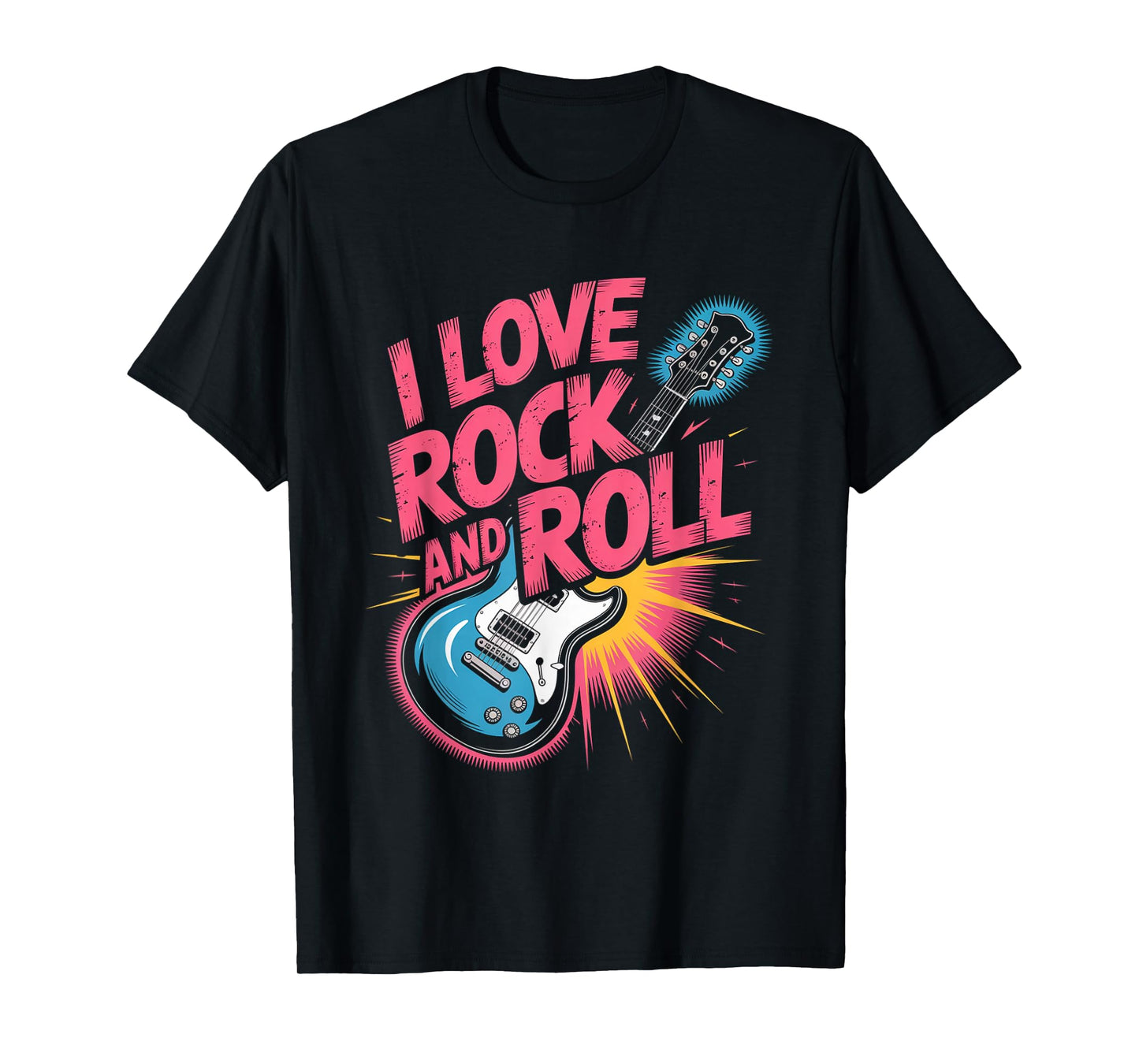 I Love Rock and Roll Guitar Enthusiasts T-Shirt