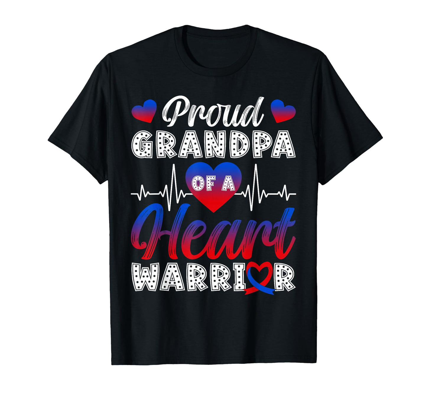 Proud Grandpa of A Heart Warrior CHD Awareness Month T-Shirt