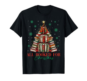 All Booked for Christmas Book Christmas Tree Lights Xmas T-Shirt