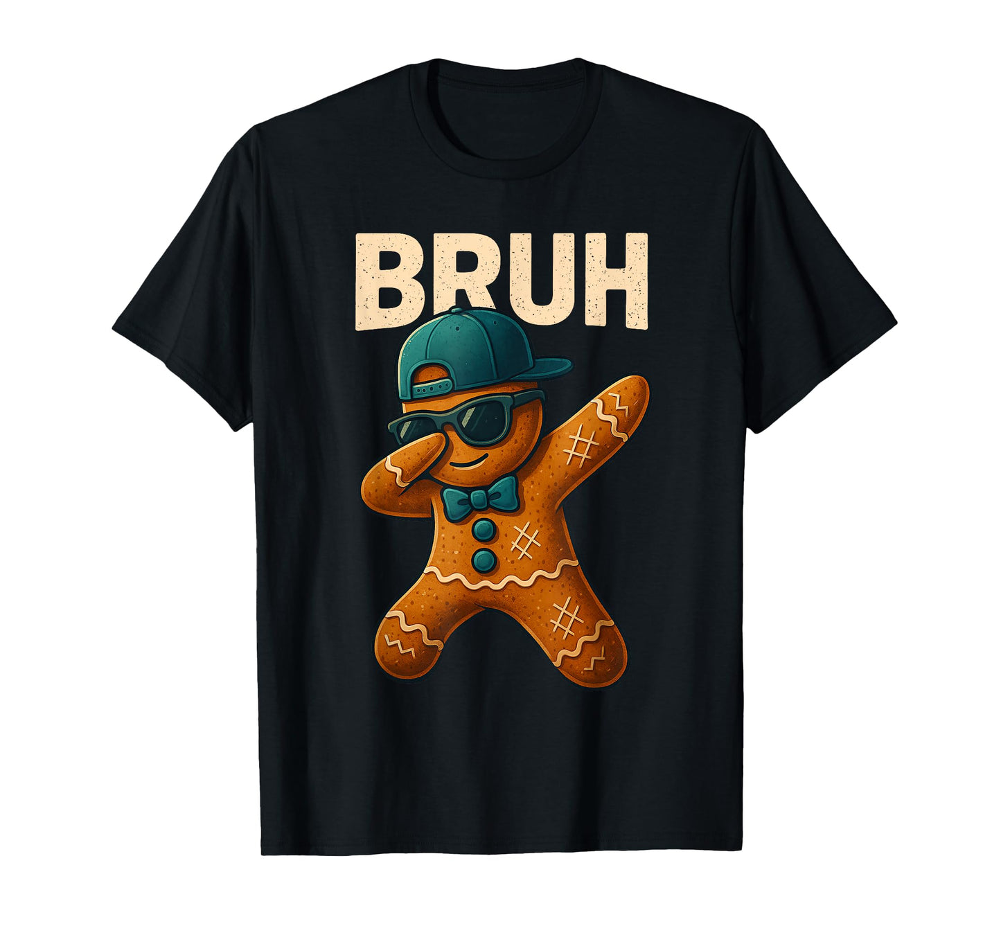 Dabbing Gingerbread Bruh Christmas Dab Teen Boys Toddler Kid T-Shirt