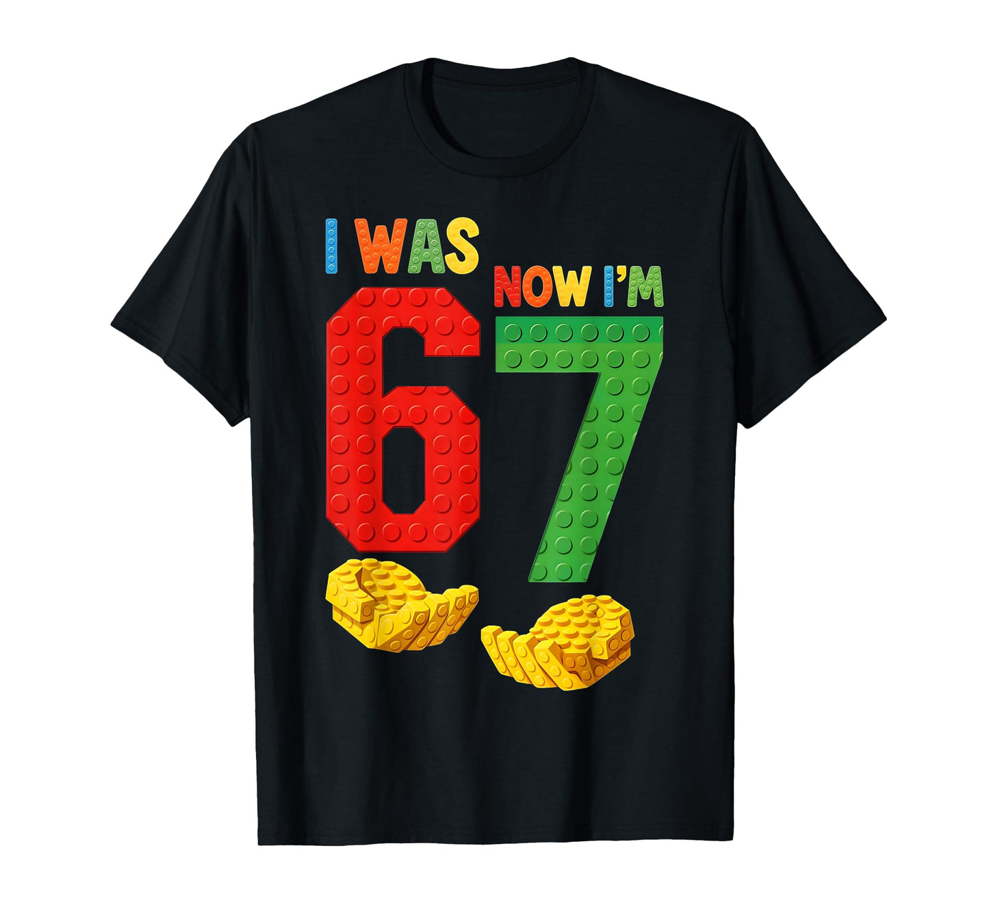 I was 6 Now I'm 7 Building Blocks Birthday Boy Gift for Kids T-Shirt