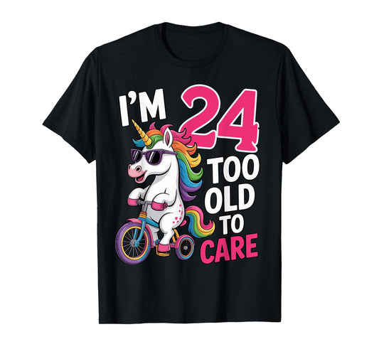 24 Birthday 24 Years Old 24th Men Women Unicorn Funny T-Shirt