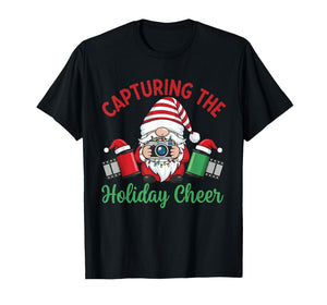 Capturing The Holiday Cheer Christmas Gnome Photographer T-Shirt