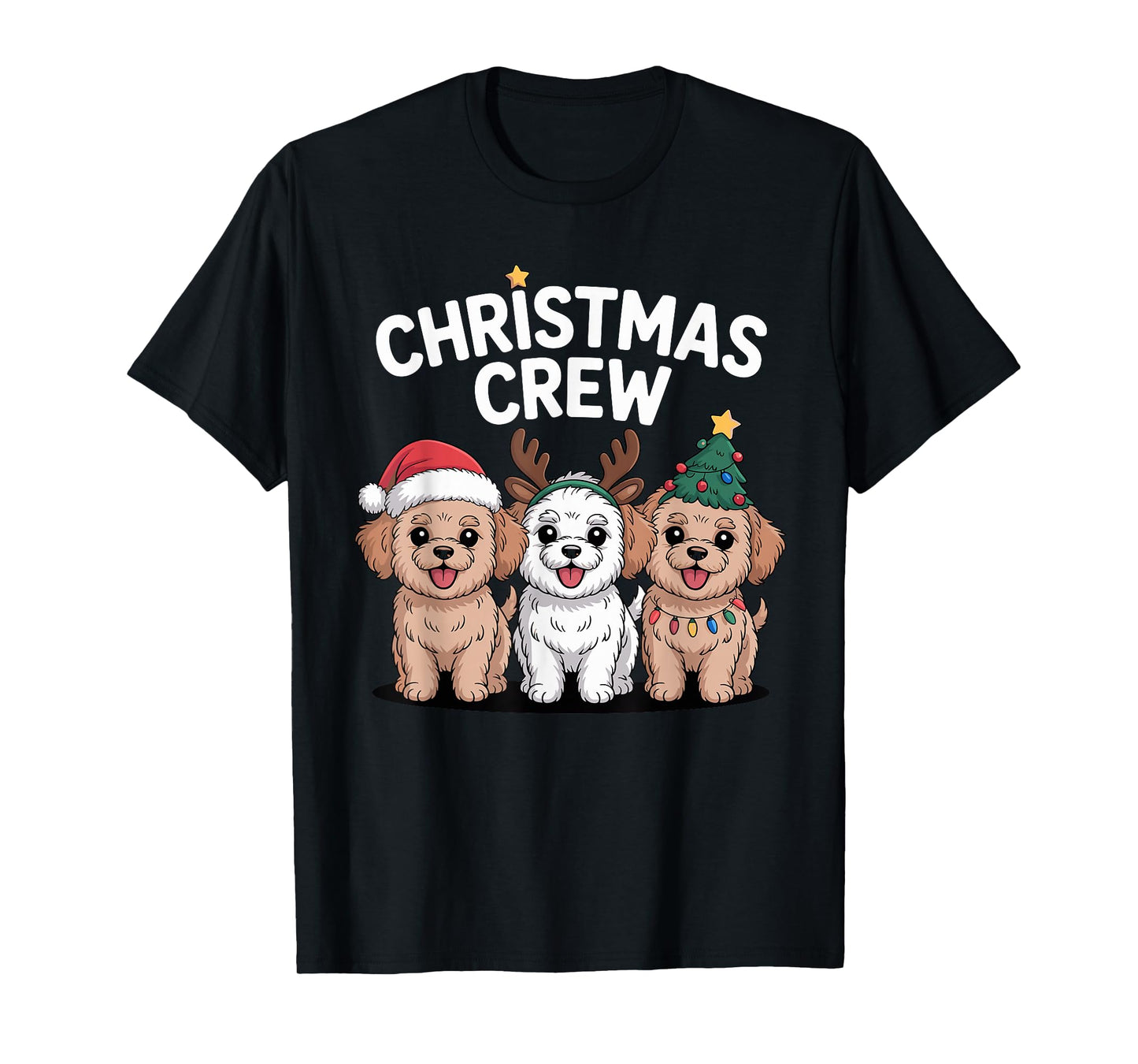 Christmas Crew Xmas Puppy Mix Dog Funny Christmas Shi-Poo T-Shirt