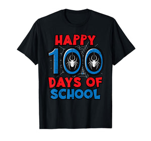 Happy 100 Days of School Spider 100th Day Boy Kids Men Women T-Shirt