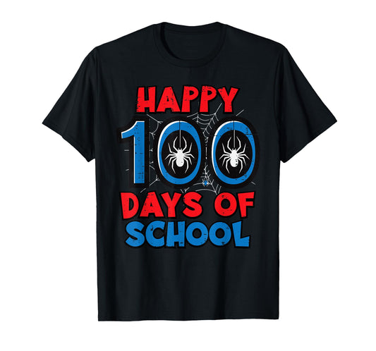 Happy 100 Days of School Spider 100th Day Boy Kids Men Women T-Shirt