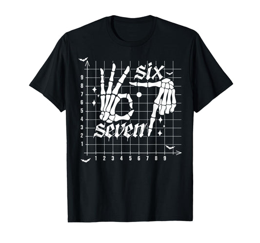 Six Seven Coordinate (6,7) Funny Skeleton Math Teacher 67 T-Shirt