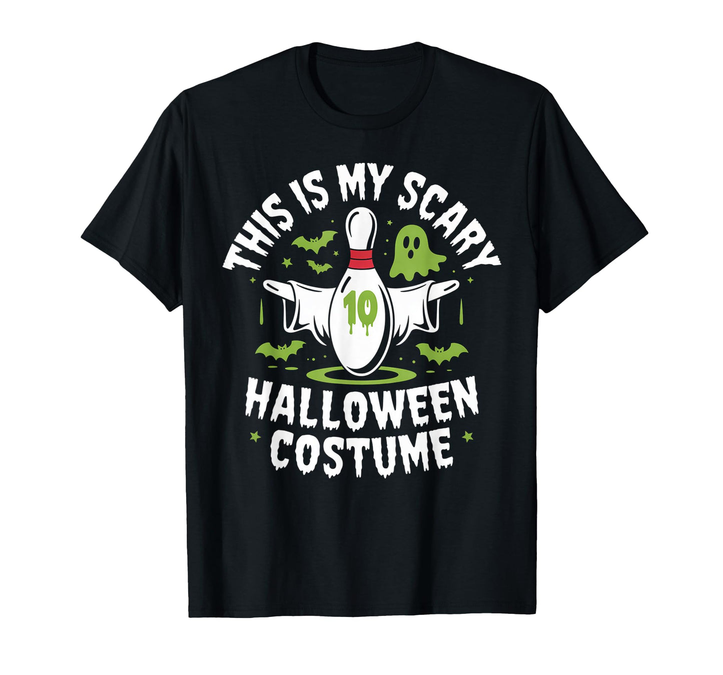 Ghost Bowling League Team Halloween Humor Tee T-Shirt