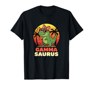 Mythical & Prehistoric Gamma Saurus Grandma Dinosaur Retro T-Shirt