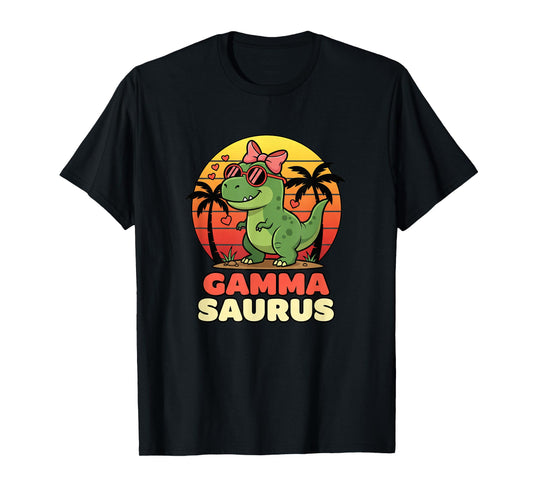 Mythical & Prehistoric Gamma Saurus Grandma Dinosaur Retro T-Shirt