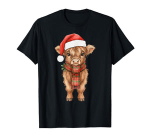 Cute Christmas Highland Cow T-Shirt